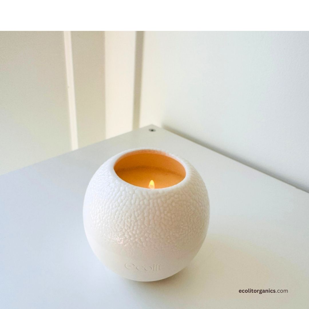 Arctic Glow Stone Candle | Handmade Soy Wax Textured Candle with Arctic Ivy Fragrance | Modern Minimalist Home Decor