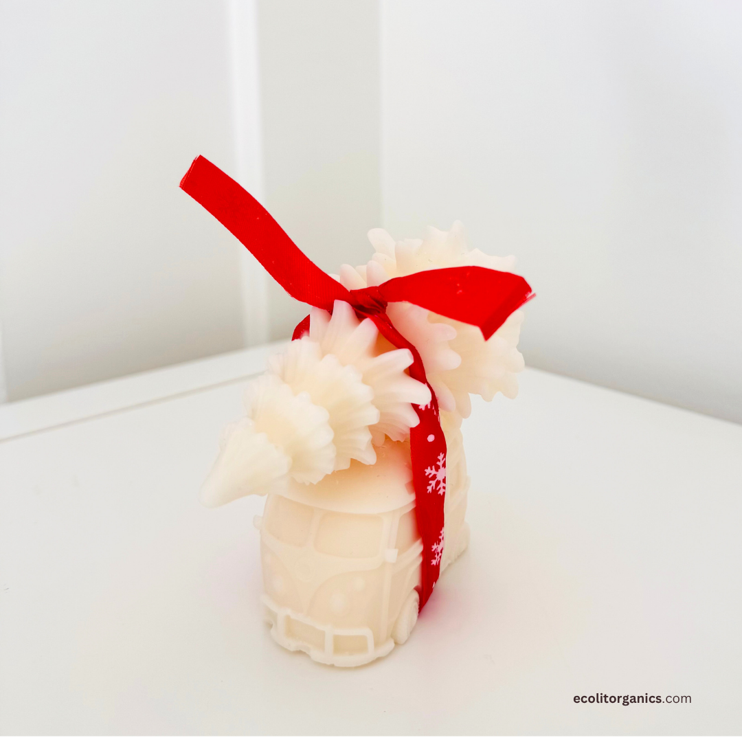 Holiday Ride Soy Candle | Vanilla & Orchid Scent | Handmade Christmas Decor | Ecolit Organics