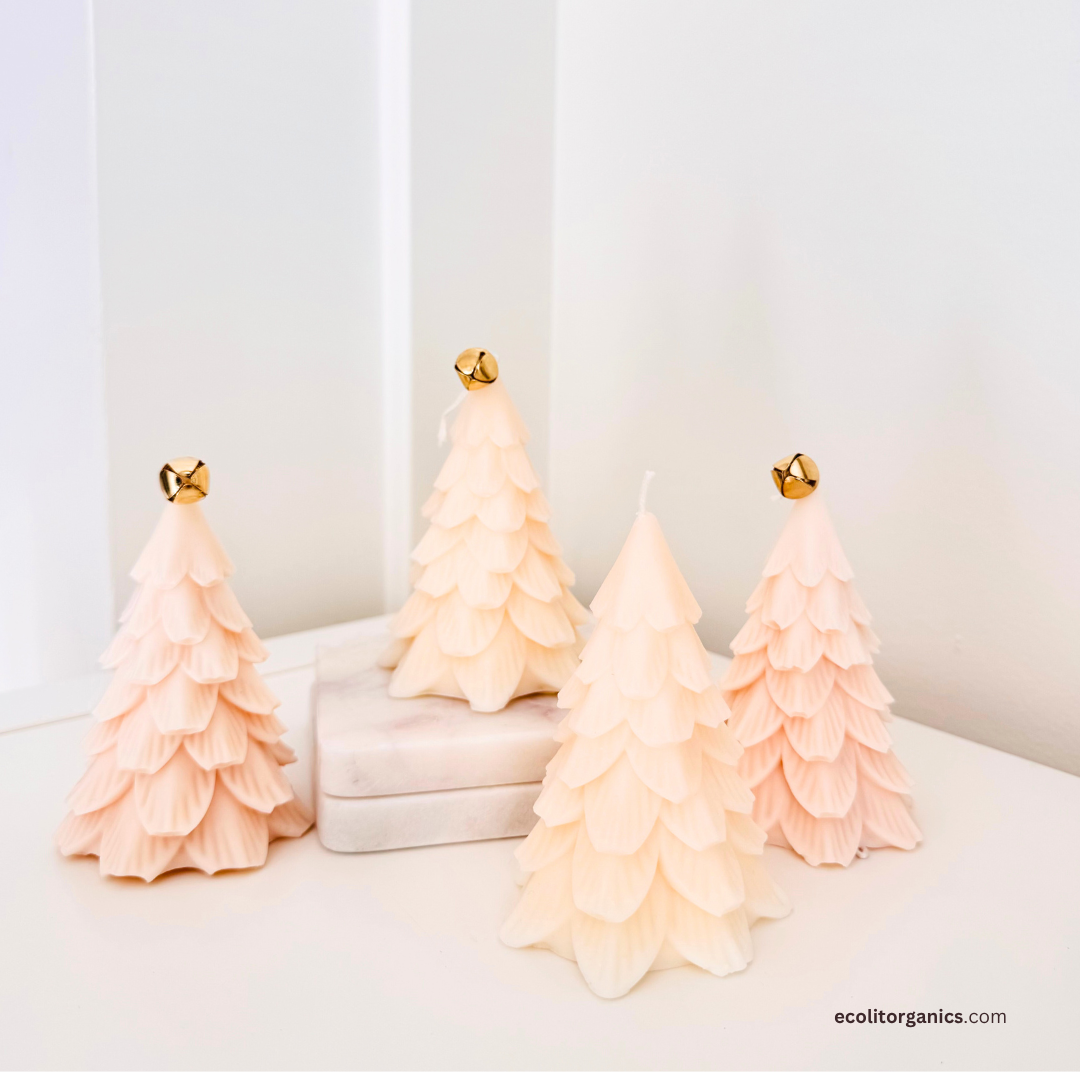 Golden Pine Soy Candle | Vanilla & Orchid Scent | Handmade Holiday Decor | Ecolit Organics