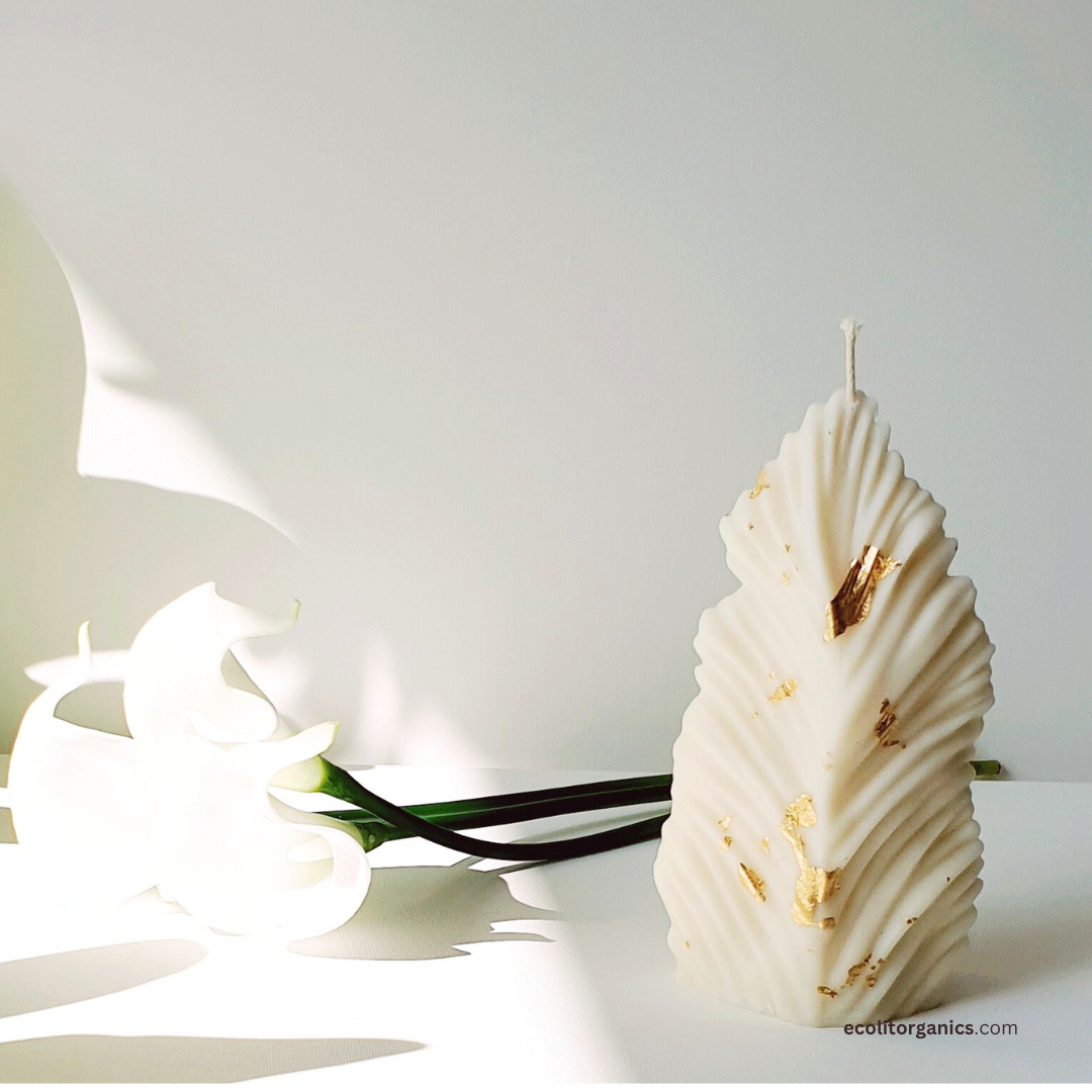Auric Leaf Soy Candle | Multiple Scents | Sculpted Gold Accent Candle