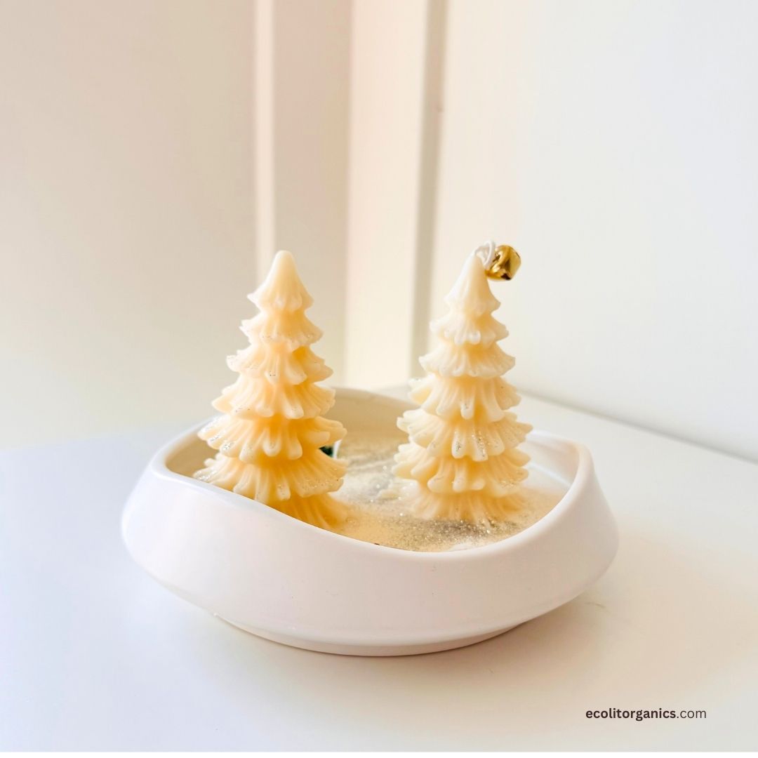 Winter Glow Candle | Handmade Soy Wax Holiday Candle with Amber Noir Fragrance | Minimalist Winter Decor Gift