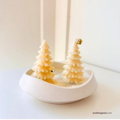 Winter Glow Candle | Handmade Soy Wax Holiday Candle with Amber Noir Fragrance | Minimalist Winter Decor Gift