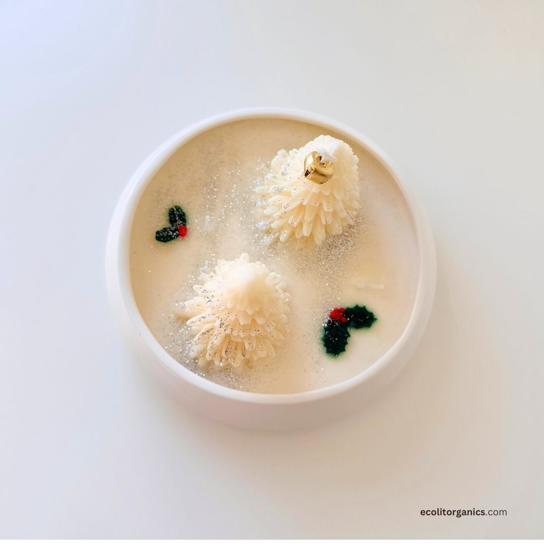 Winter Glow Candle | Handmade Soy Wax Holiday Candle with Amber Noir Fragrance | Minimalist Winter Decor Gift