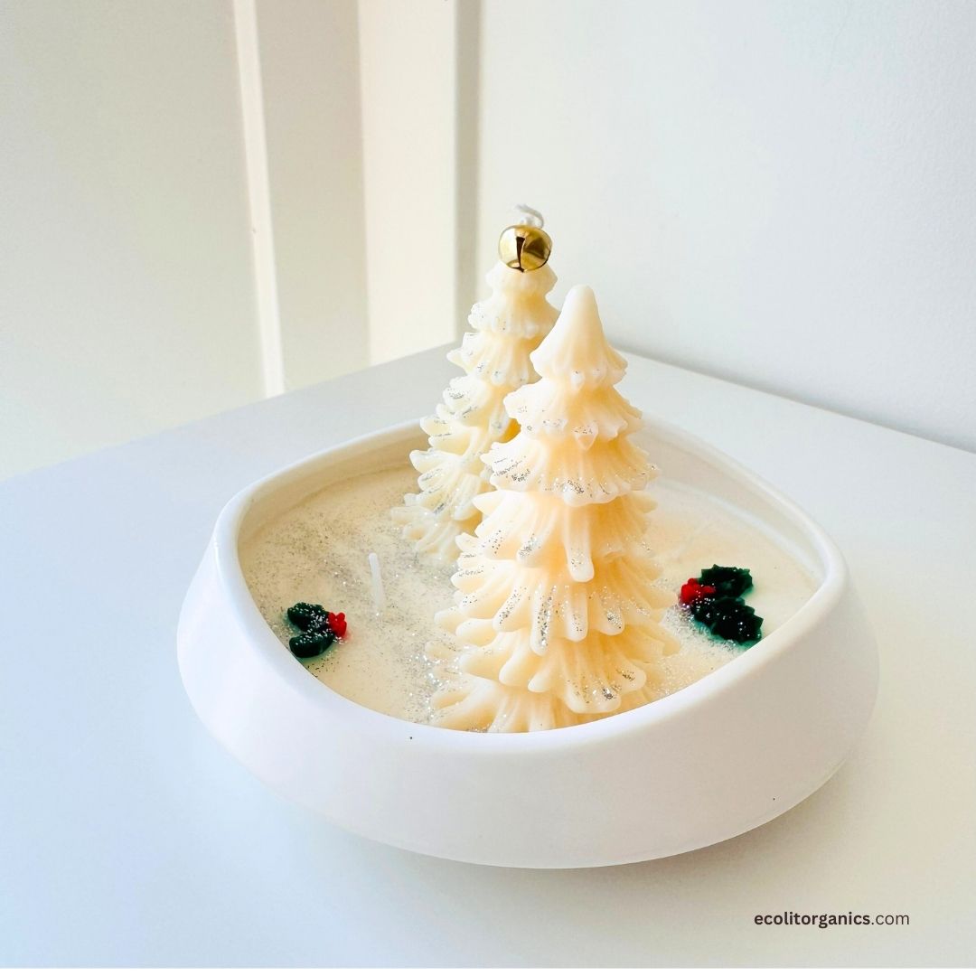 Winter Glow Candle | Handmade Soy Wax Holiday Candle with Amber Noir Fragrance | Minimalist Winter Decor Gift