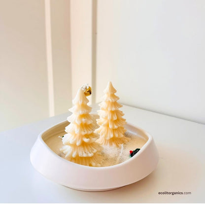 Winter Glow Candle | Handmade Soy Wax Holiday Candle with Amber Noir Fragrance | Minimalist Winter Decor Gift