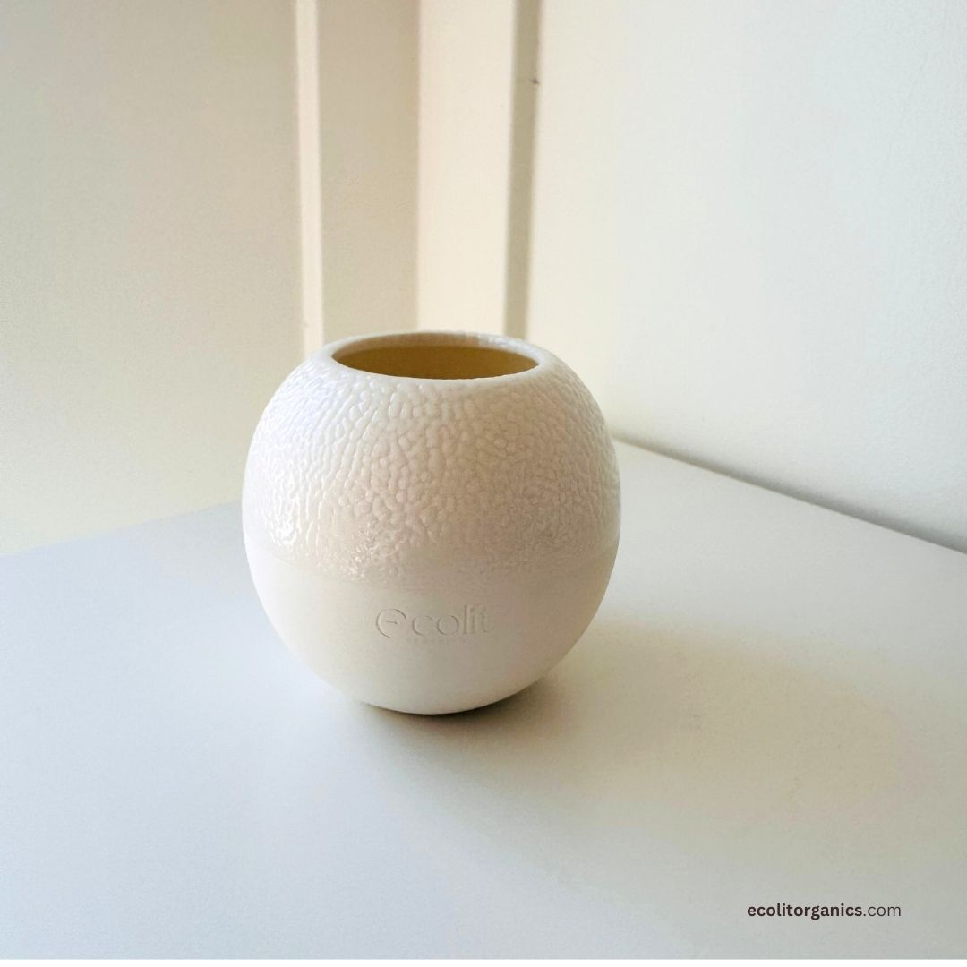 Arctic Glow Stone Candle | Handmade Soy Wax Textured Candle with Arctic Ivy Fragrance | Modern Minimalist Home Decor