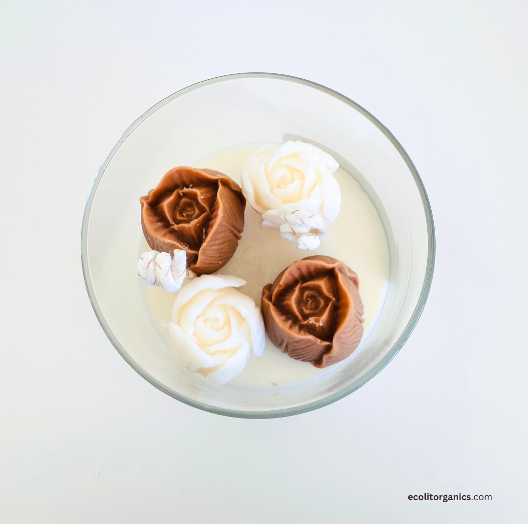 Roselle Soy Candle | Amber & Rose Scent | Handmade Gift | Ecolit Organics