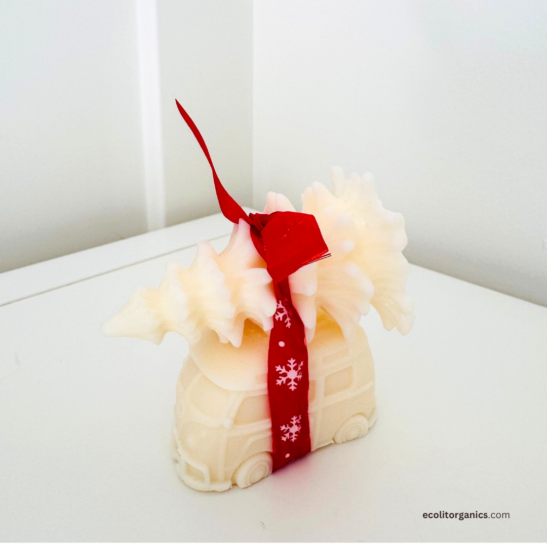 Holiday Ride Soy Candle | Vanilla & Orchid Scent | Handmade Christmas Decor | Ecolit Organics