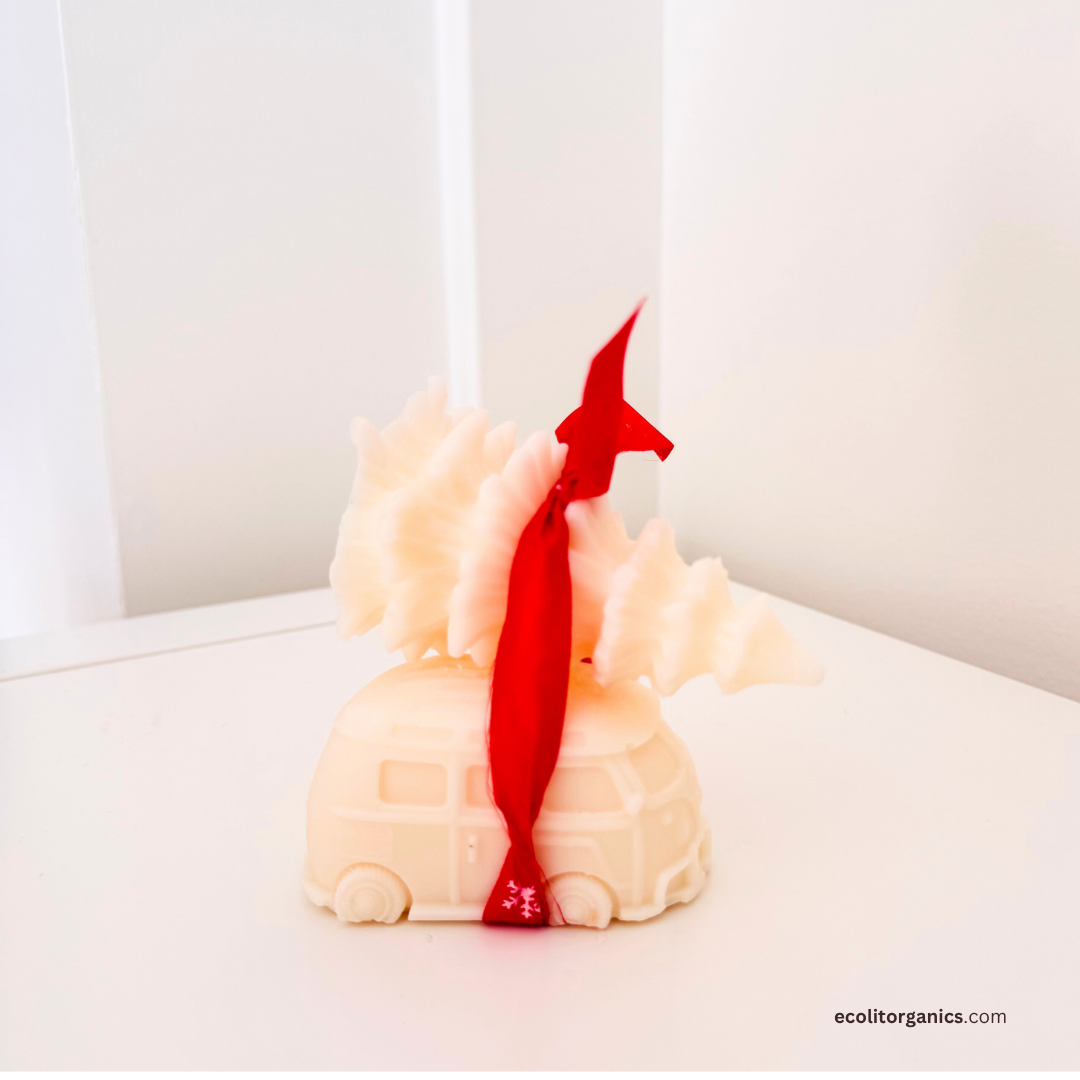 Holiday Ride Soy Candle | Vanilla & Orchid Scent | Handmade Christmas Decor | Ecolit Organics