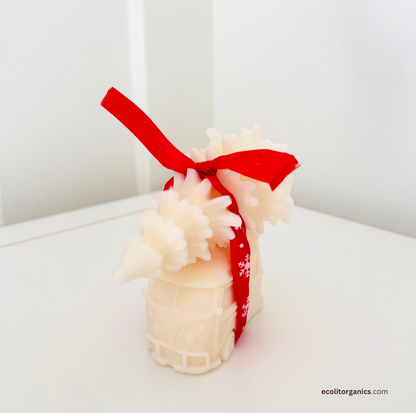 Holiday Ride Soy Candle | Vanilla & Orchid Scent | Handmade Christmas Decor | Ecolit Organics