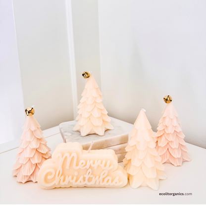 Golden Pine Soy Candle | Vanilla & Orchid Scent | Handmade Holiday Decor | Ecolit Organics
