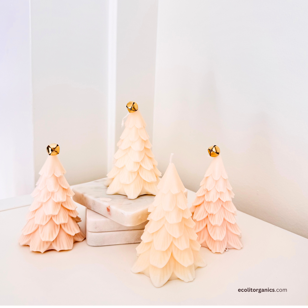 Golden Pine Soy Candle | Vanilla & Orchid Scent | Handmade Holiday Decor | Ecolit Organics