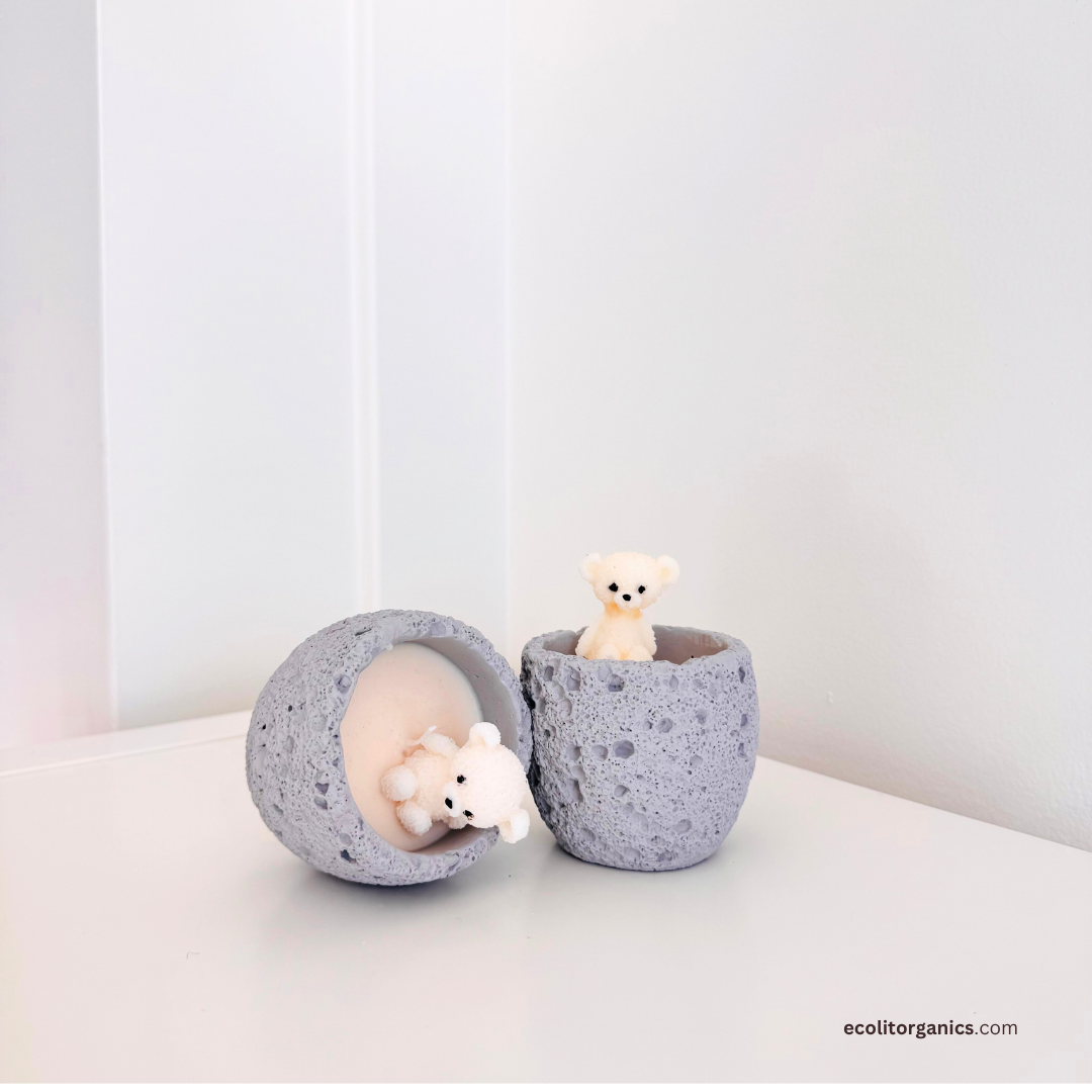 Mini Bear Candle Set | Vanilla & Orchid Scent | Handmade Gift | Ecolit Organics