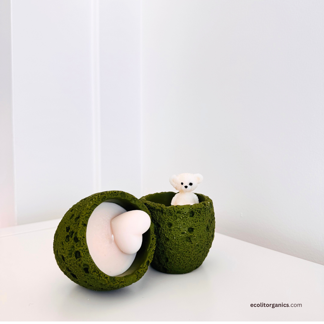 Mini Bear Candle Set | Vanilla & Orchid Scent | Handmade Gift | Ecolit Organics