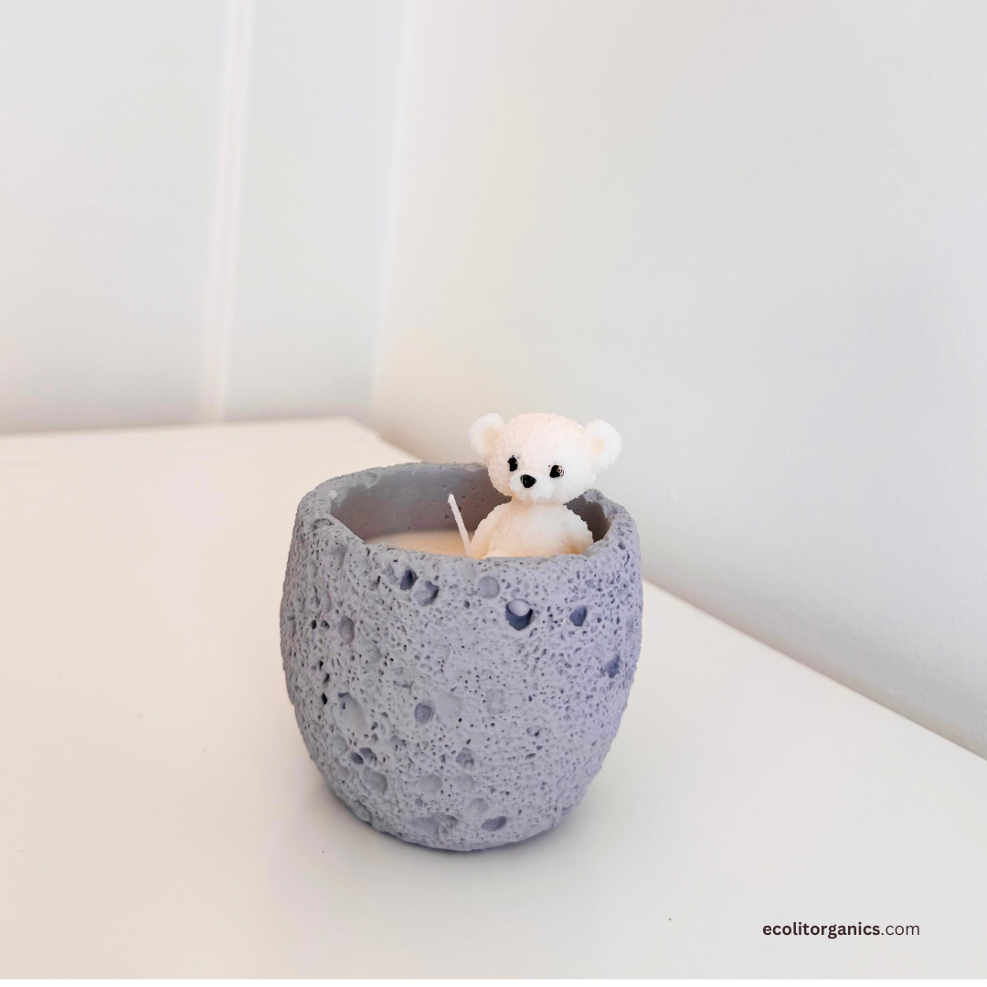 Mini Bear Candle Set | Vanilla & Orchid Scent | Handmade Gift | Ecolit Organics