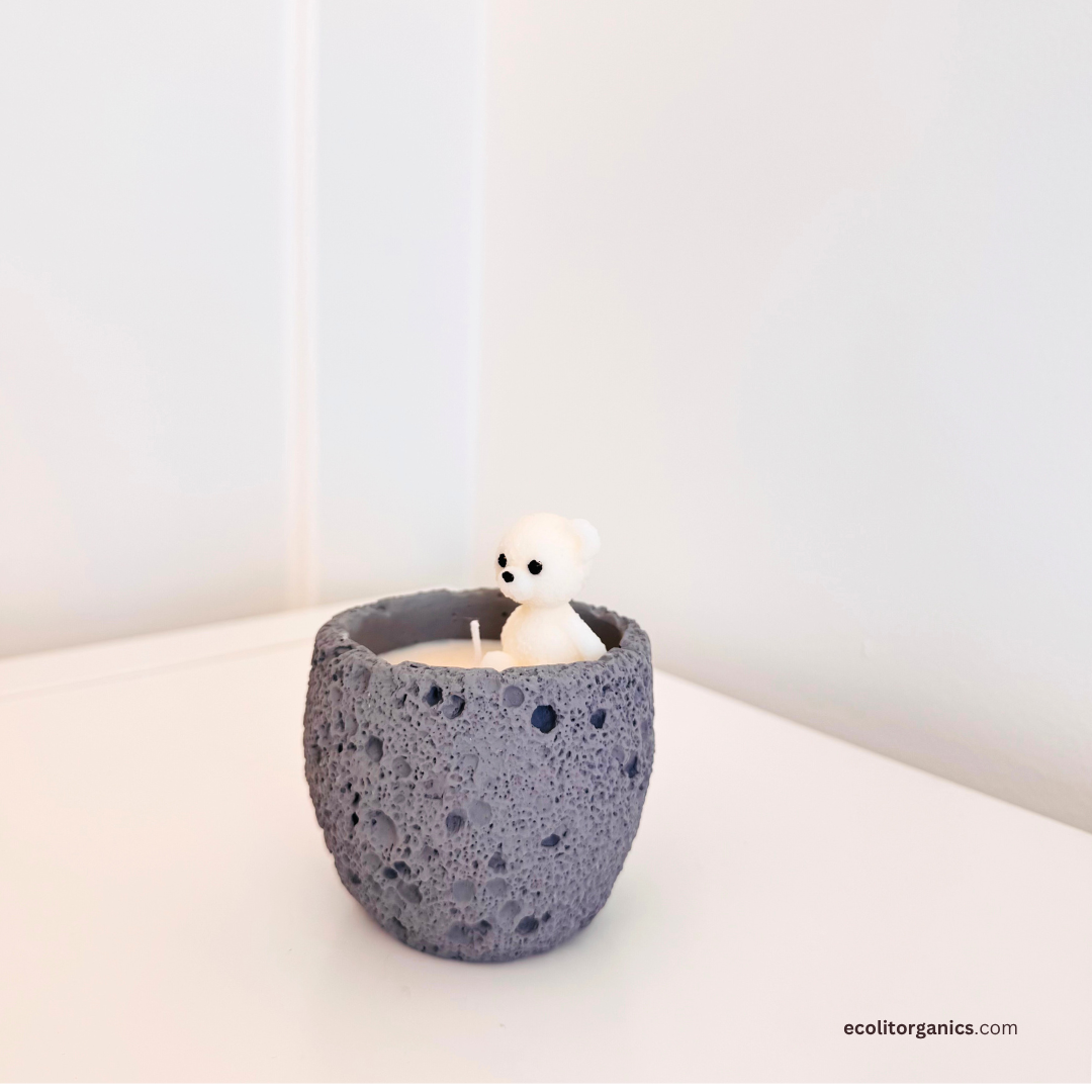 Mini Bear Candle Set | Vanilla & Orchid Scent | Handmade Gift | Ecolit Organics