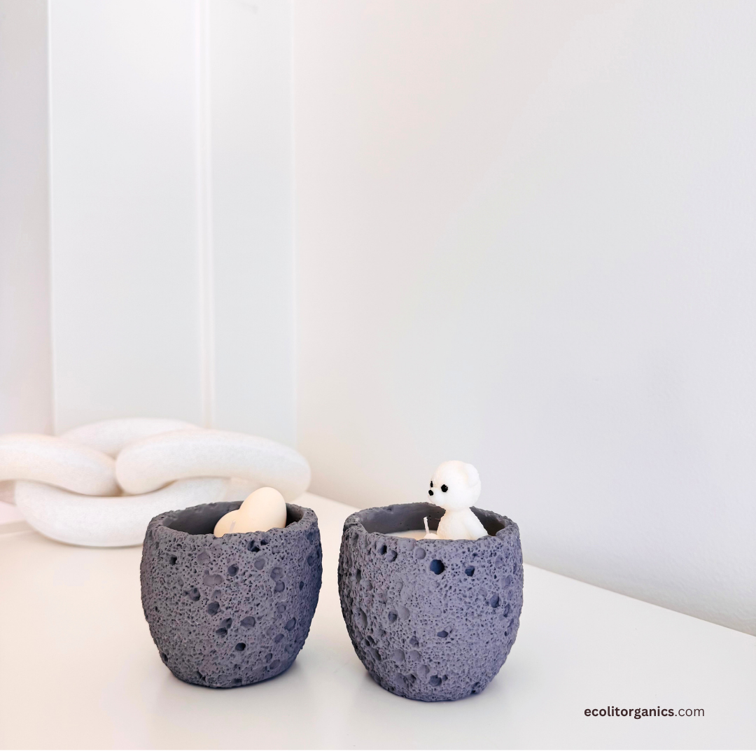 Mini Bear Candle Set | Vanilla & Orchid Scent | Handmade Gift | Ecolit Organics
