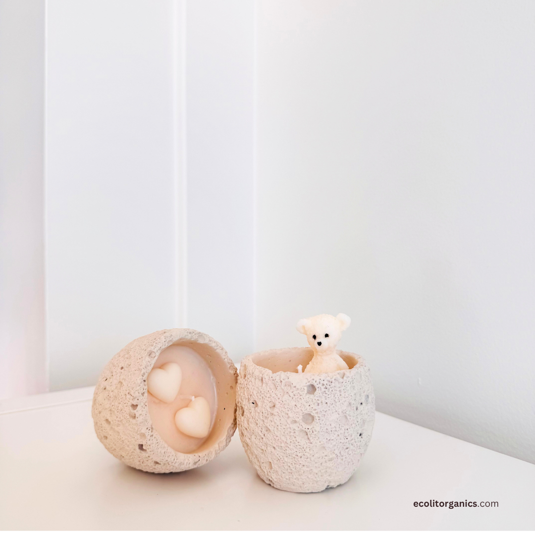 Mini Bear Candle Set | Vanilla & Orchid Scent | Handmade Gift | Ecolit Organics