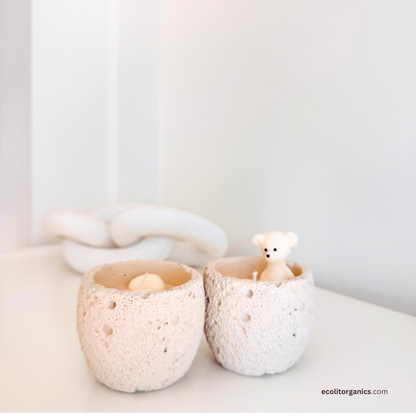 Mini Bear Candle Set | Vanilla & Orchid Scent | Handmade Gift | Ecolit Organics