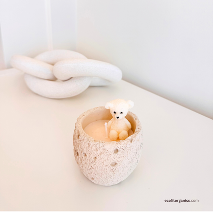 Mini Bear Candle Set | Vanilla & Orchid Scent | Handmade Gift | Ecolit Organics